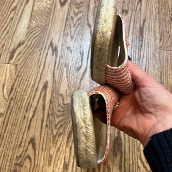 Like new! Worn for only about an hour! Espadrille. Red and cream stripe. - Picture 6 of 8